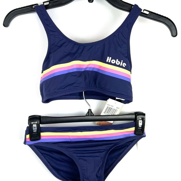 Hobie Girl’s Navy Blue Two Piece Bikini Set Size 10